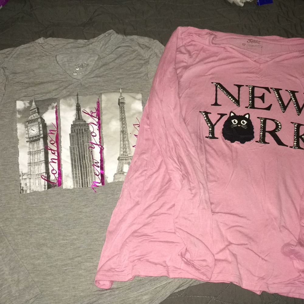 2 Justice long sleeve shirts size 12